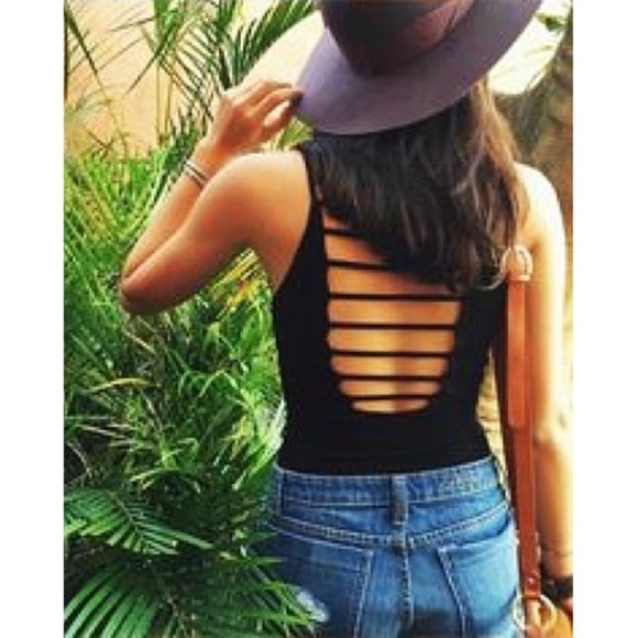 NEW LF Emma & Sam Ladder Tank Open Front Back Strappy Cut-Outs Cutouts Edgy Goth - Picture 6 of 12